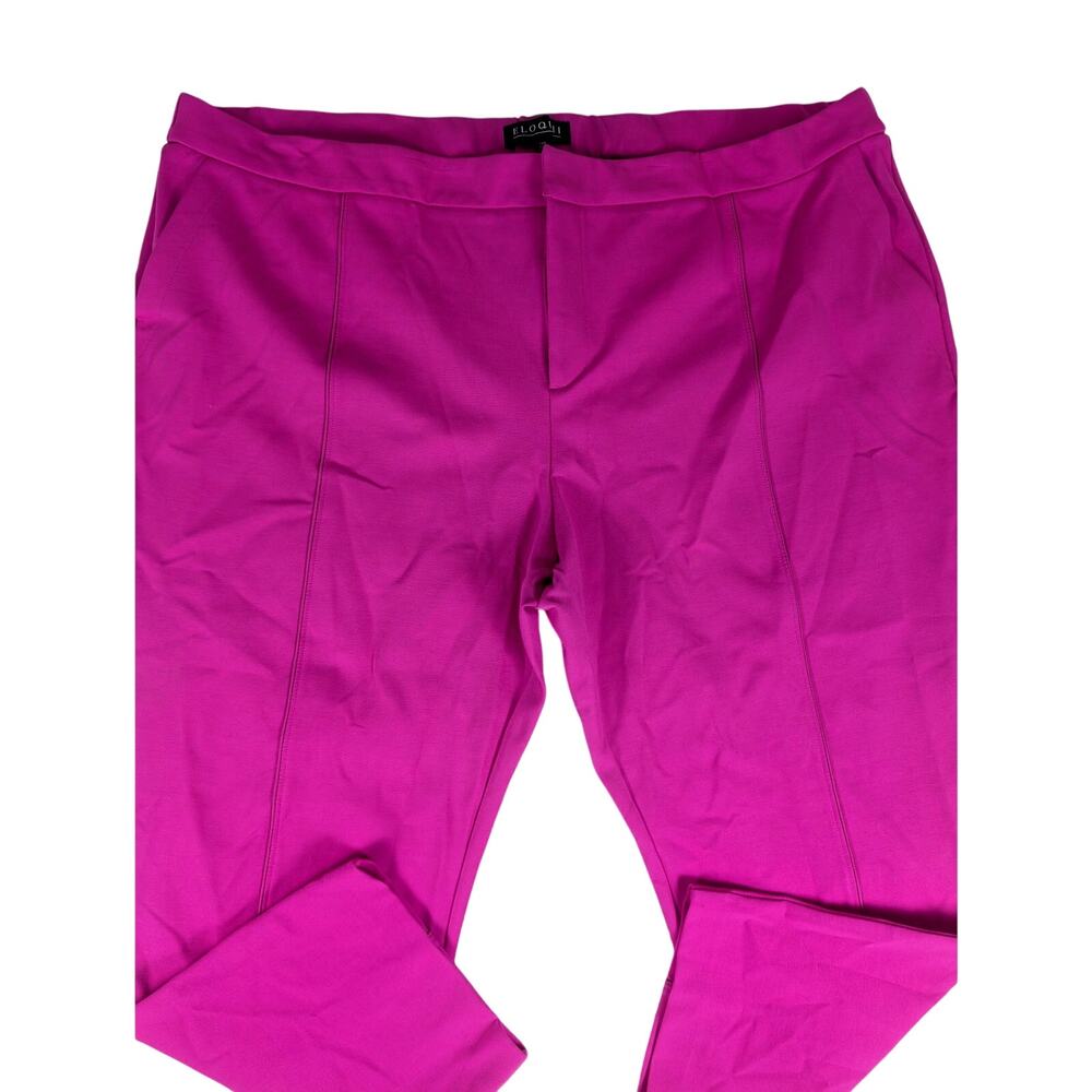 Eloquii Women's Ultimate Wide Leg Pants Pink Stretch Work Event Comfort Size 28R